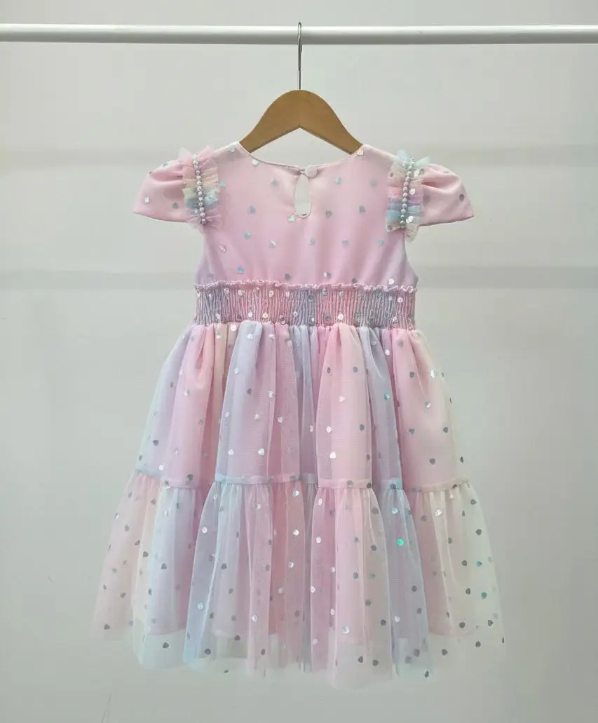 Miniatura VESTIDO TULE ARCO IRIS E CORACAO COR: MULTICOLOR DEGRADE 3